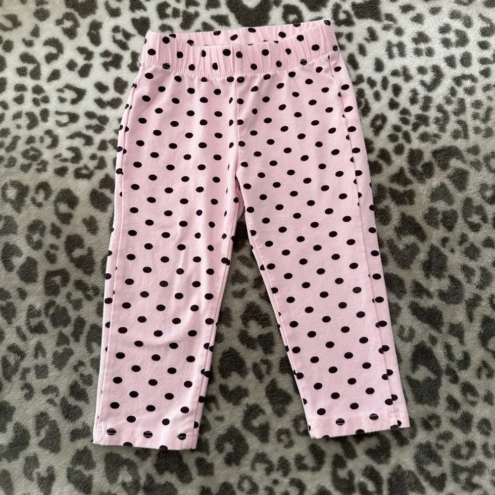 2007 Old Navy Polka Dot Leggings in Pink Brown Size 18-24 months Girls